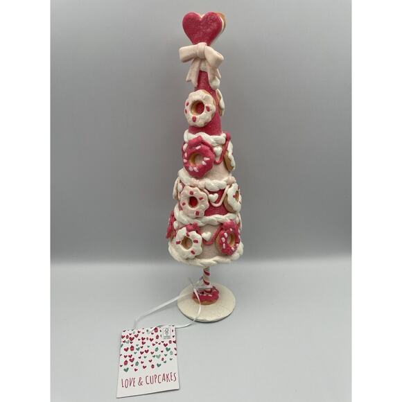 NWT Love & Cupcakes Christmas 2024 Pastel Glitter Donut Sprinkles Tree 14” Tall - Picture 1 of 8